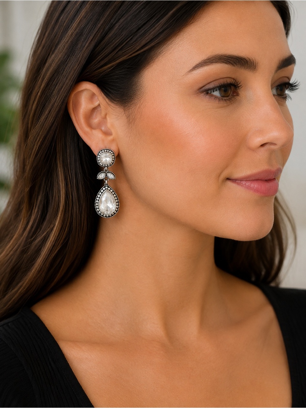 Brighton Raindrop pear shaped Clip On Earrings